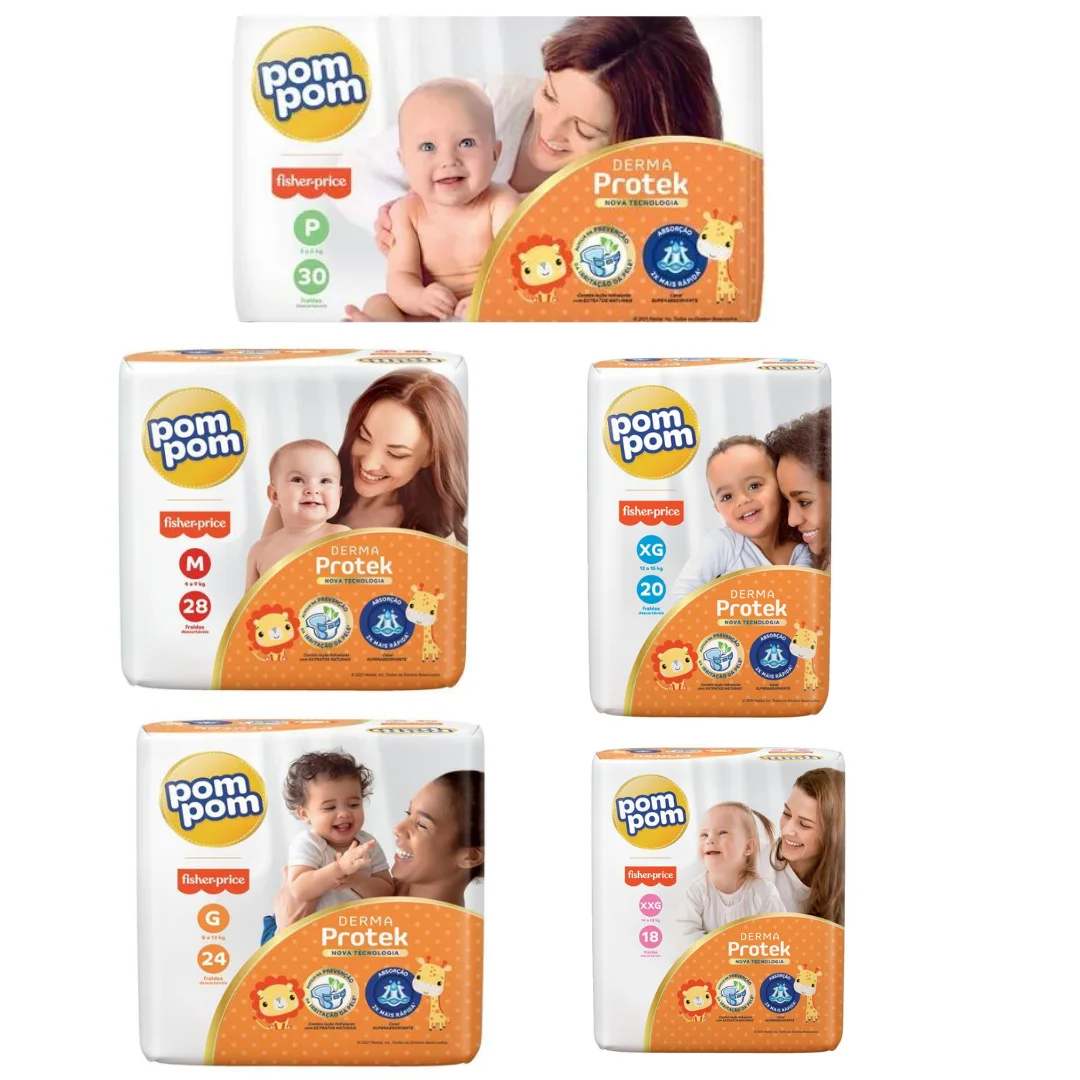 Fralda Descartável Infantil Pompom Atacado