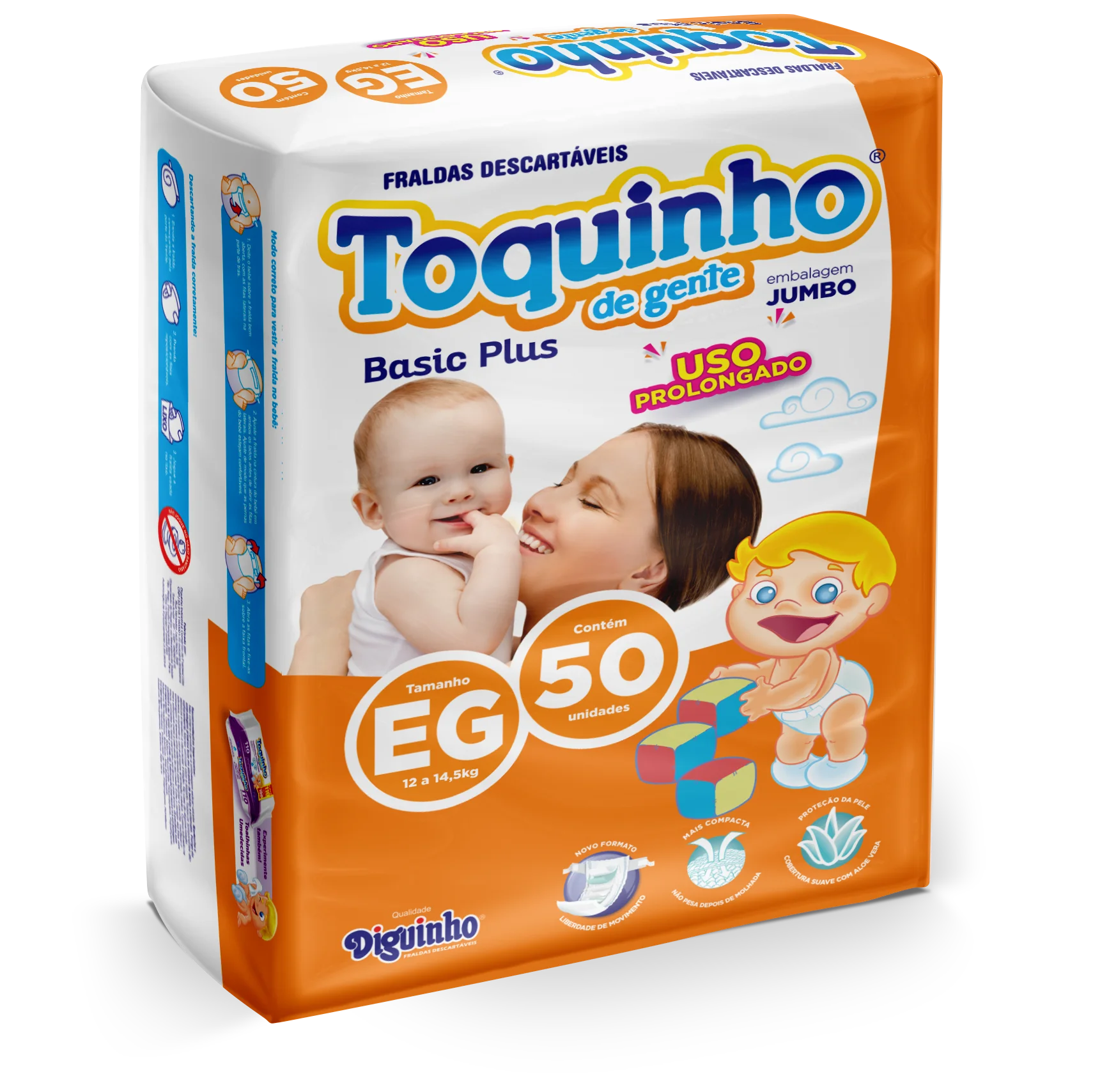 Fraldas Descartáveis Diguinho Toquinho De Gente Plus Atacado Tamanho Extra grande (XG)