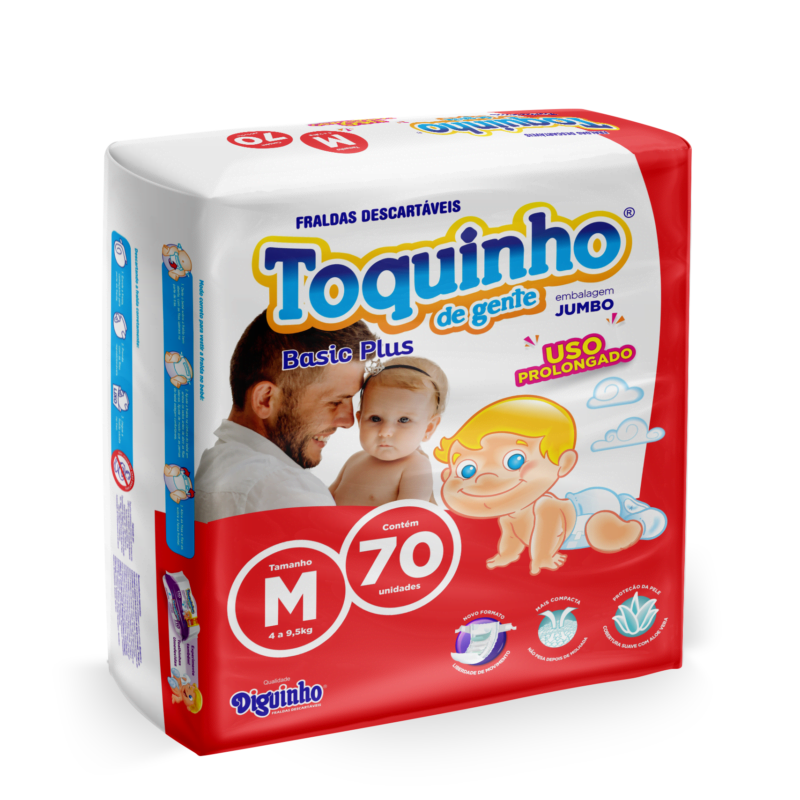 Fraldas Descartáveis Diguinho Toquinho De Gente Plus Atacado Tamanho Médio (m)
