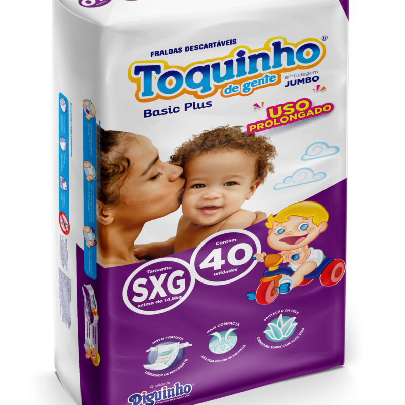 Fraldas Descartáveis Diguinho Toquinho De Gente Plus Atacado Tamanho Extra Extra Grande (xxg)