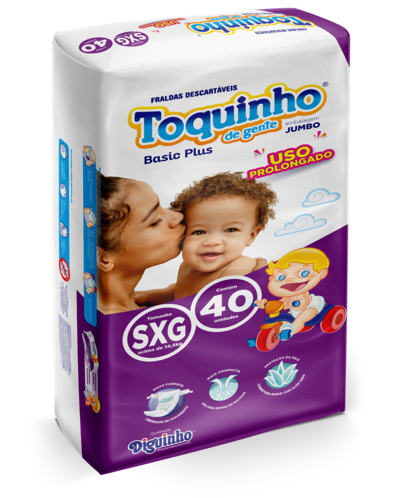 Fraldas Descartáveis Diguinho Toquinho De Gente Plus Atacado Tamanho Extra Extra Grande (xxg)