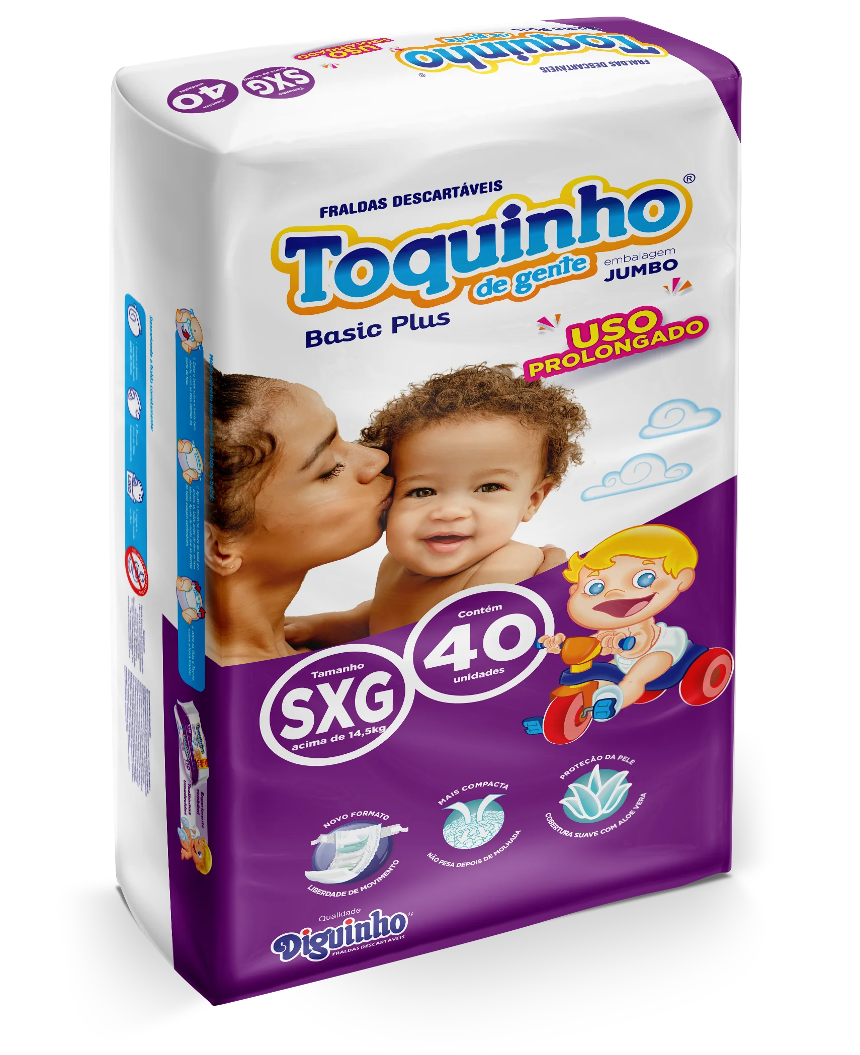 Fraldas Descartáveis Diguinho Toquinho De Gente Plus Atacado Tamanho Extra Extra Grande (xxg)