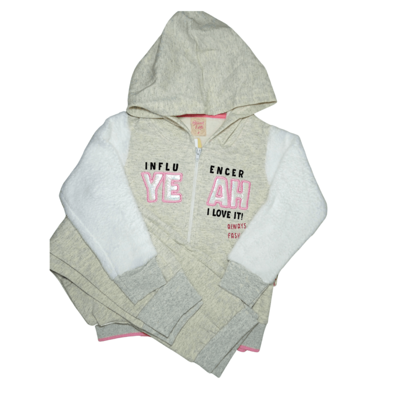 conjunto feminino jaqueta com capuz moletom e calça BRINCAR E ARTE