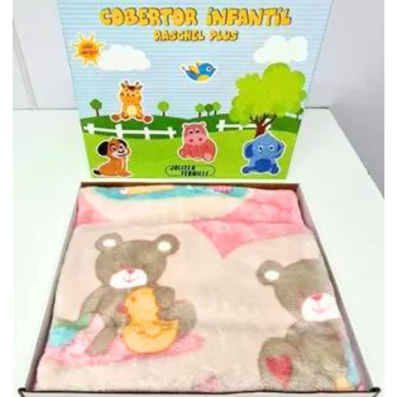 COBERTOR INFANTIL JOLITEX TERNILLE RACHER PLUS URSINHAS BRI  90CM X 1,10 - Imagem 2