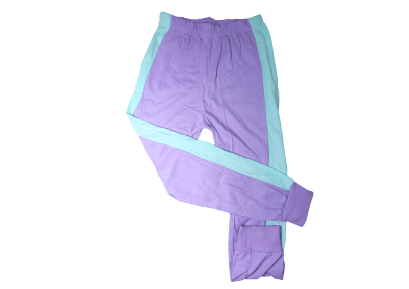 PIJAMA BRINCAR E ARTE em pelo lhama NATURAL E LAVANDA COM AZUL - Imagem 2