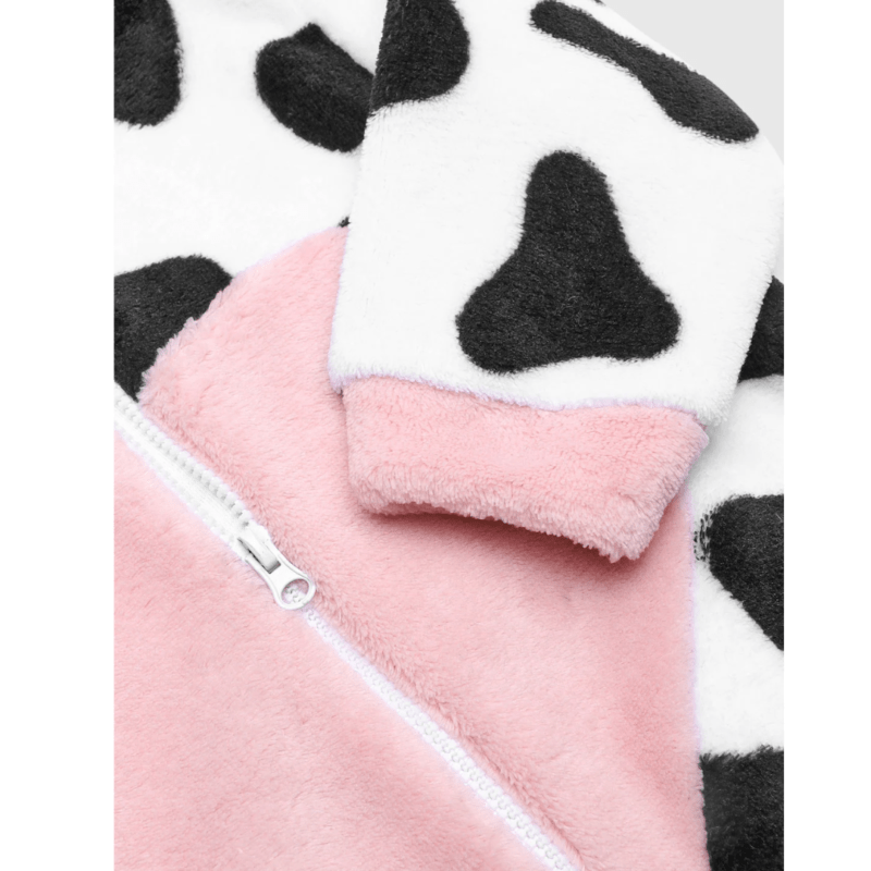 macacão tiptop vaca BRANCO COM PRETO E ROSA - Imagem 3