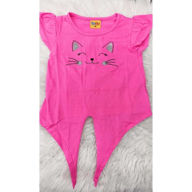 conjunto rolú blusa e saia com shorts em meia malha cor rosa pink com rosa - Imagem 2