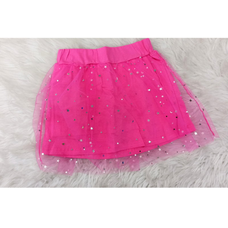 conjunto rolú blusa e saia com shorts em meia malha cor rosa pink com rosa - Imagem 3