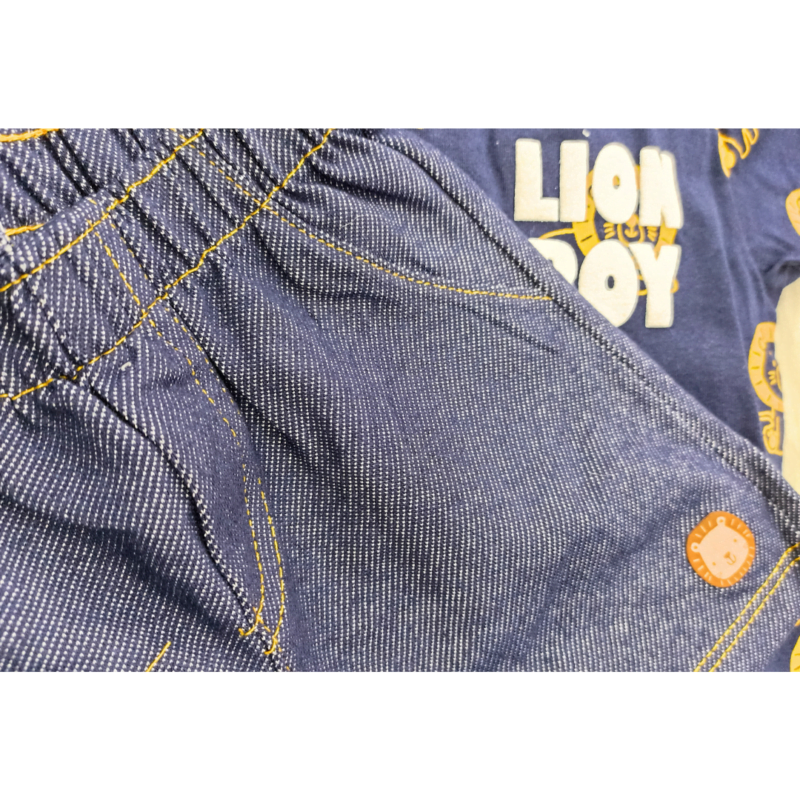 conjunto rolú camiseta em meia malha e bermuda cor preto com mescla escuro - Imagem 3