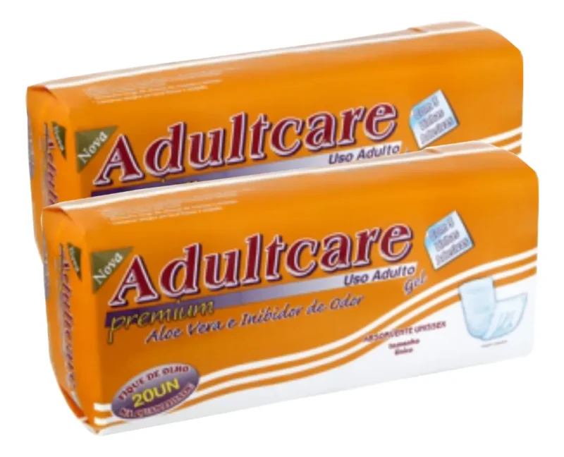 Absorvente Geriátrico Adultcare Com Fita Adesiva 20 Unid