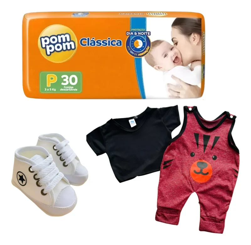 Kit Chá De Bebê Fraldas E Mimo