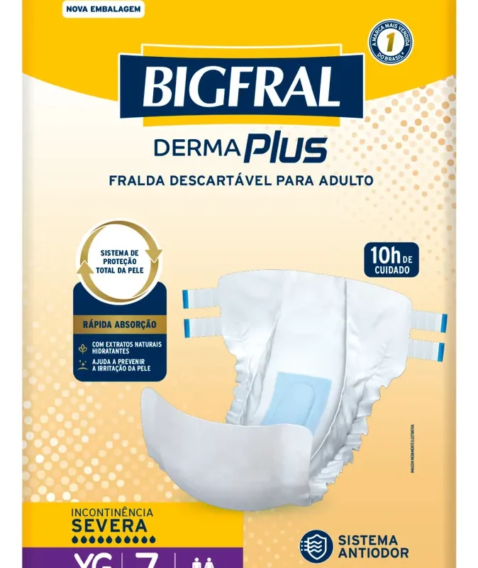 Fralda Geriátrica Bigfral Plus Tamanho Exg Com 7 Tiras