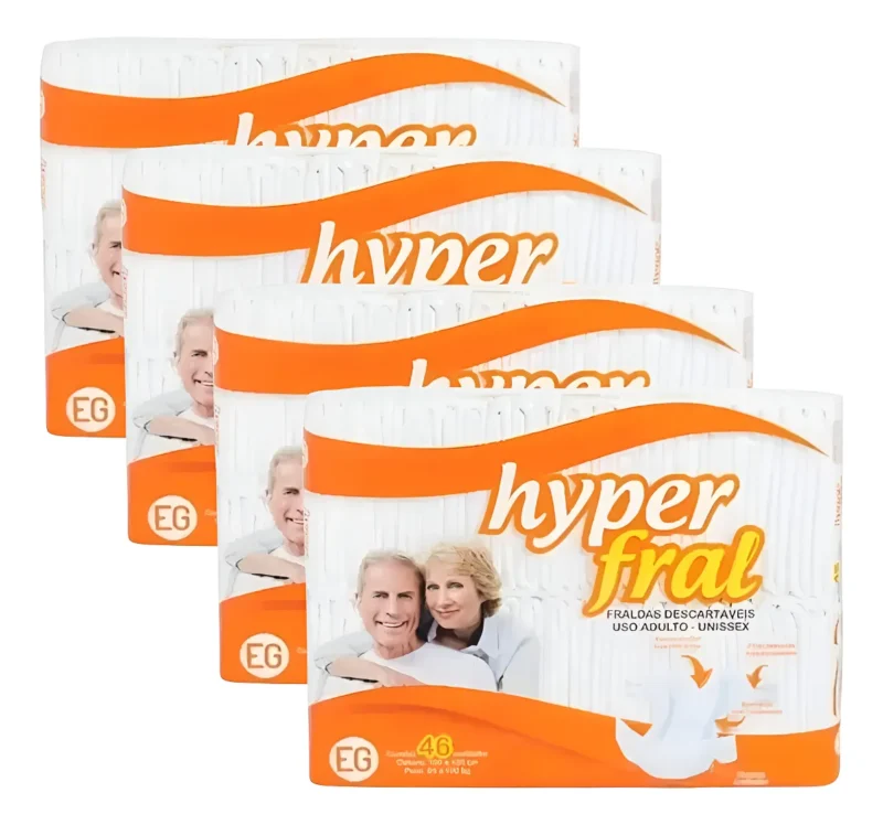 Kit Fralda Geriatrica Hyperfral 4 Pacotes