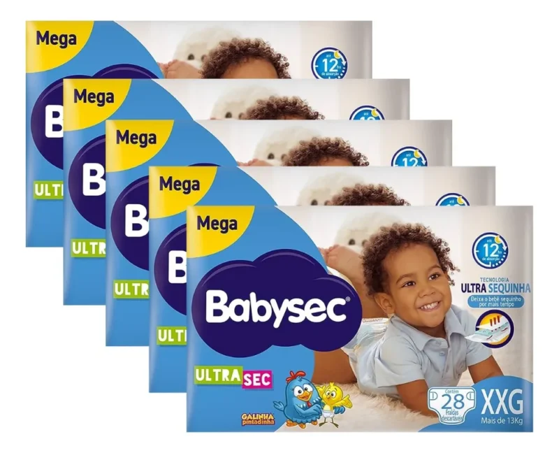 Kit Fraldas Babysec Com 5 Pacotes