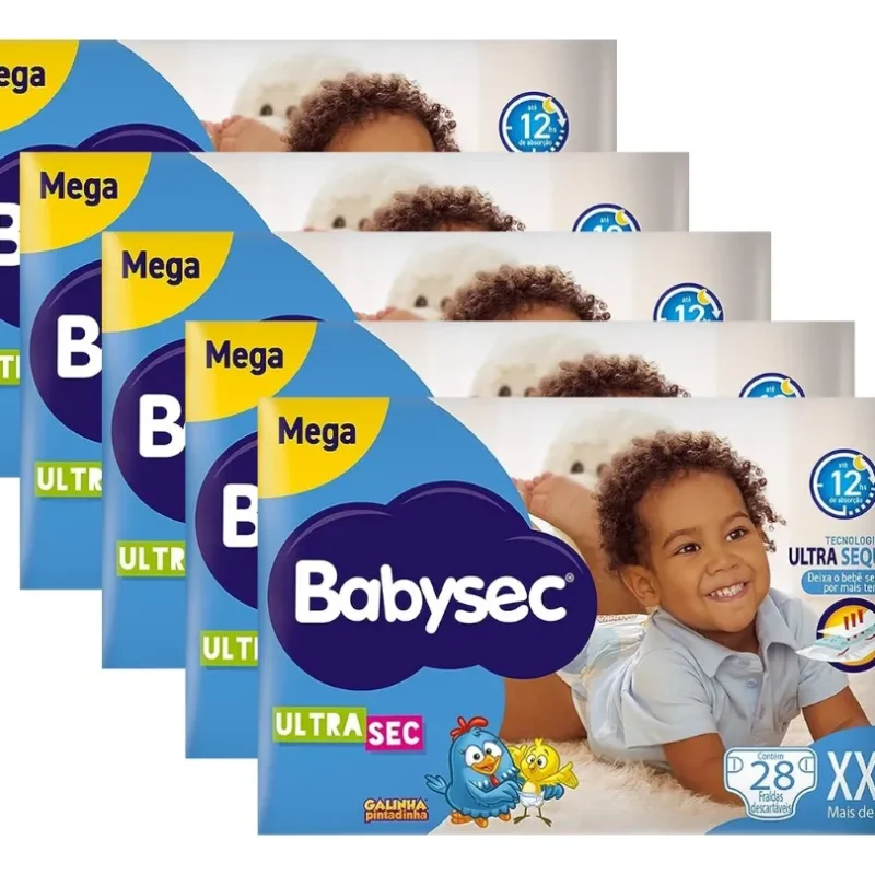 Kit Fraldas Babysec Com 5 Pacotes