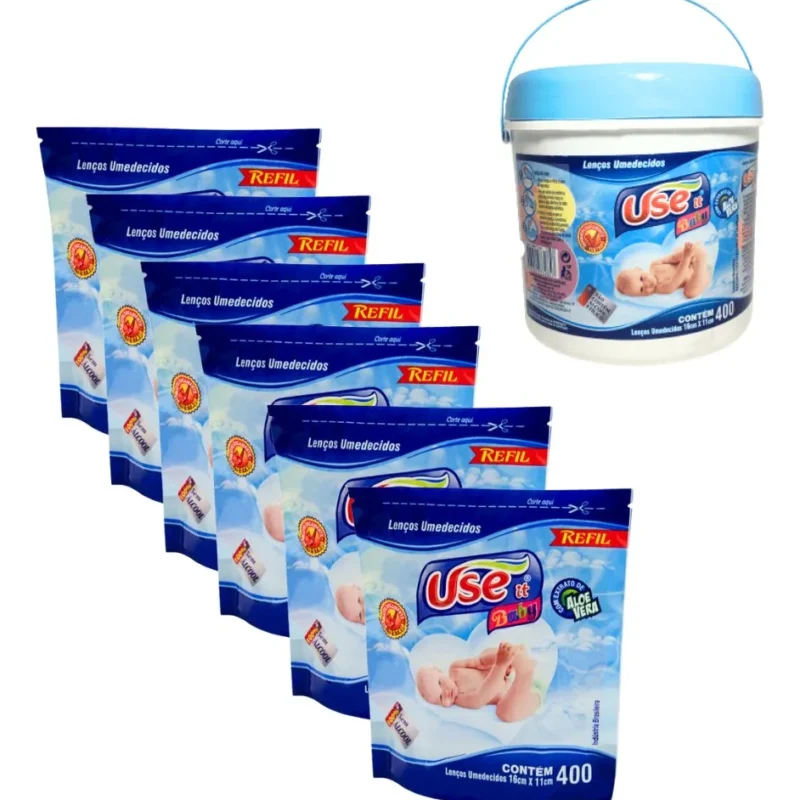 Kit Lenços Balde E Refil Total 2.800 Unidades