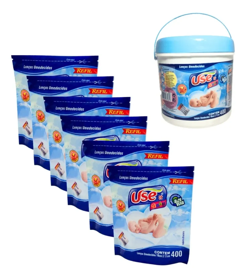 Kit Lenços Balde E Refil Total 2.800 Unidades