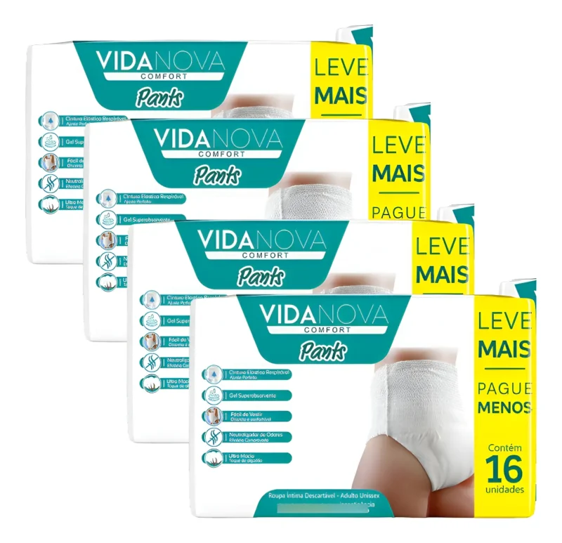 Kit Fraldas Geriatrica Calcinha Com 64 Unidades