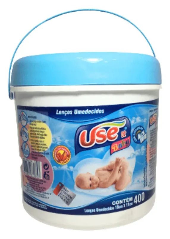 Lenço Umedecido Balde Azul Com 400 Unidades