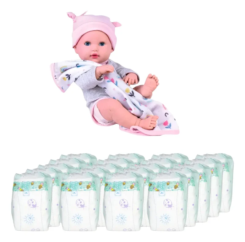Kit Com 20 Fraldas Para Boneca Fraldinha Pequena