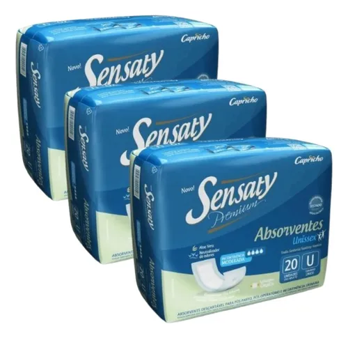 Kit Absorvente Geriatrico Com Fita Adesiva 60 Unidades