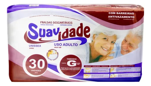 Fralda Geriatrica Suavidade G 30 unidades