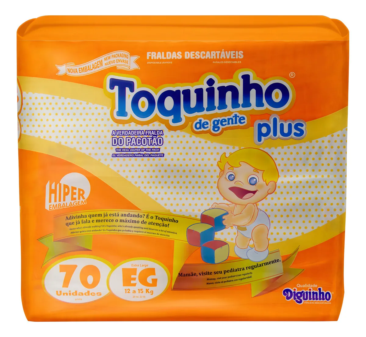 Fraldas Diguinho Toquinho de Gente Plus EG