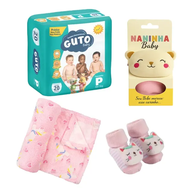 Fraldas Descartáveis Kit Chá De Bebê Linha Maternidade Pequeno (p) Meninas