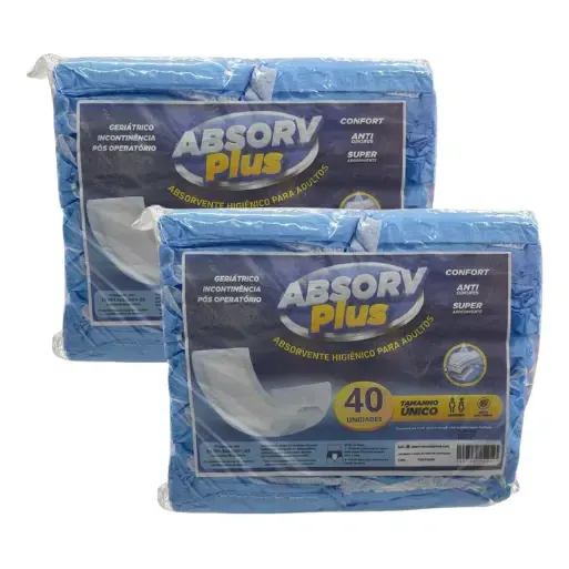 Kit Absorvente Incontinencia Urinaria Com Fita Adesiva 80 Un