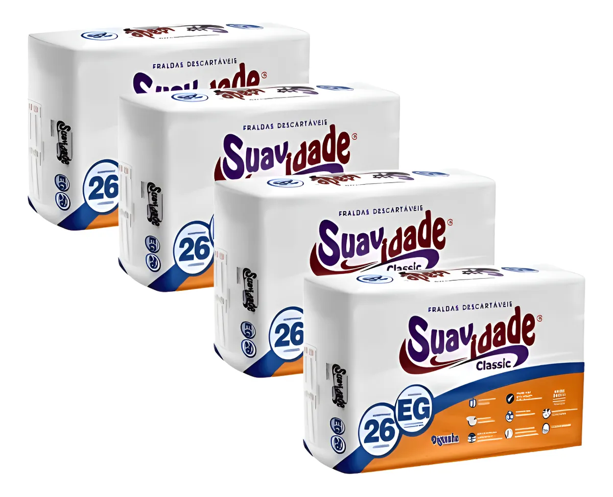 Kit 4 Pacotes Fralda Geriátrica Suavidade