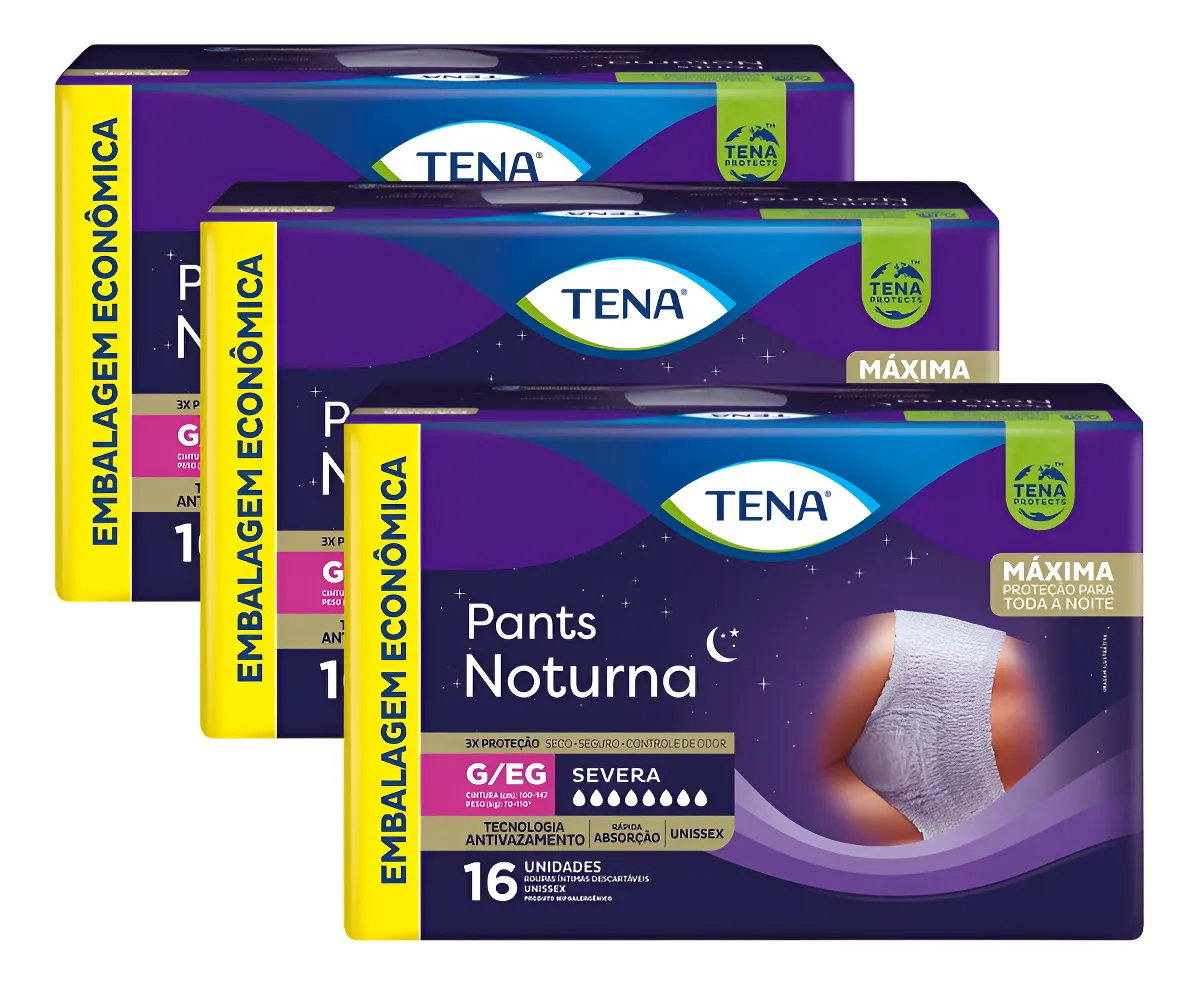 Kit Fralda Calça Geriátrica Noturna Conforto Durante A Noite