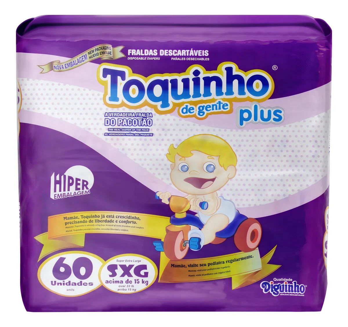 Fraldas Diguinho Toquinho De Gente Plus SXG