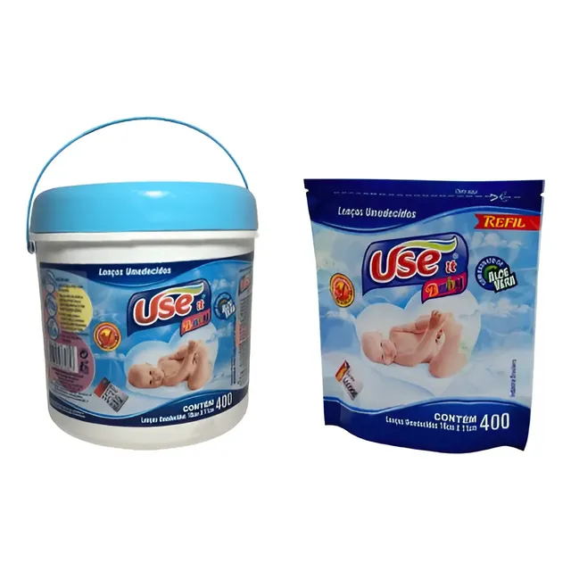 Kit Lenços Balde E Refil Total 800 Unidades