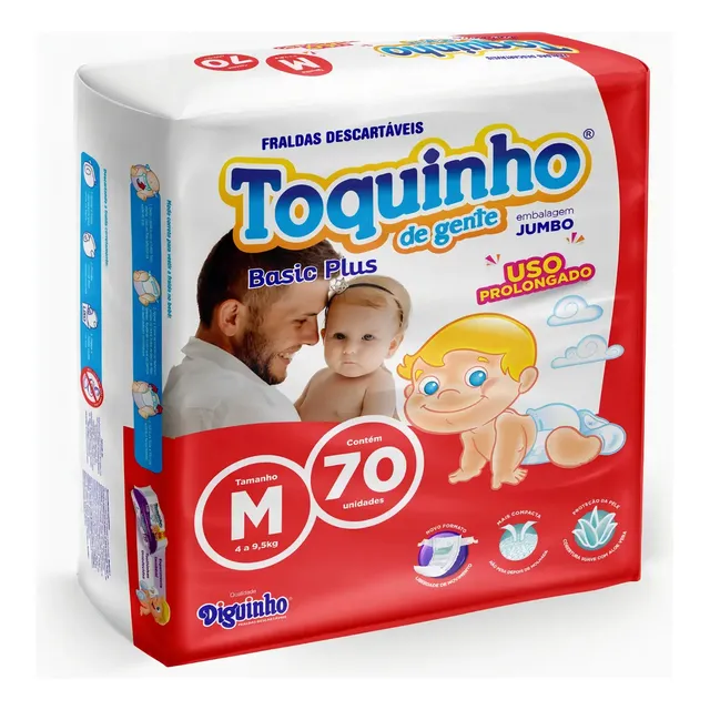 Fraldas Descartáveis Diguinho Toquinho De Gente Plus Atacado Tamanho Médio (m)