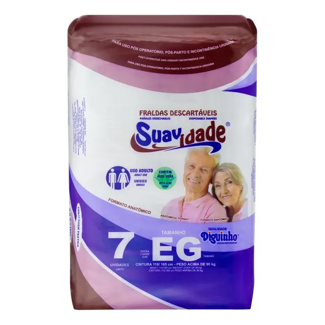 Fralda Geriátrica Suavidade Eg Anatômica 7 Unidades