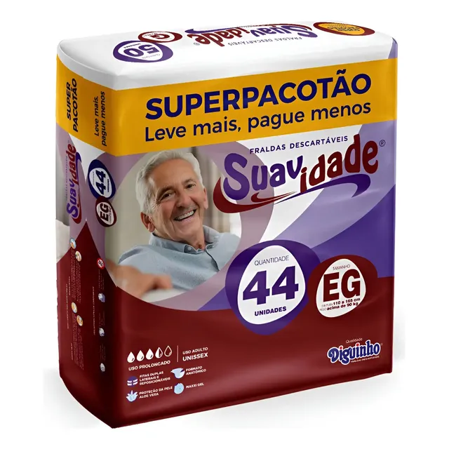 Fraldas Geriátrica Suavidade Pacote Hiper M G Eg