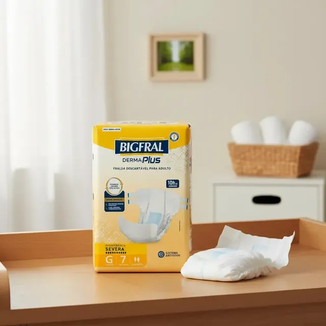 Fralda Geriátrica Derma Plus Tamanho G 7 Unidades Bigfral Adulto