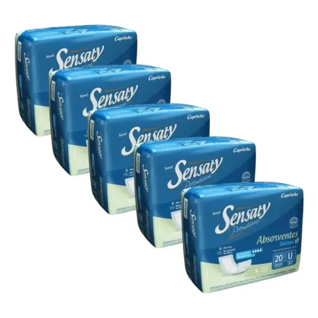Kit Absorvente Geriátrico Com Fita Adesiva 100 Unidades