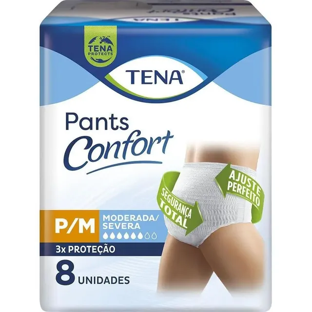 Tena Pants Men Descartável Roupa Intima Confort P Y M Com 8 Unidades