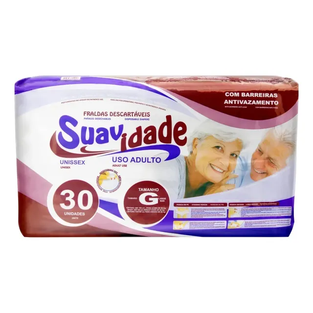 Fraldas Para Adultos Suavidade G Com 30 Unidades
