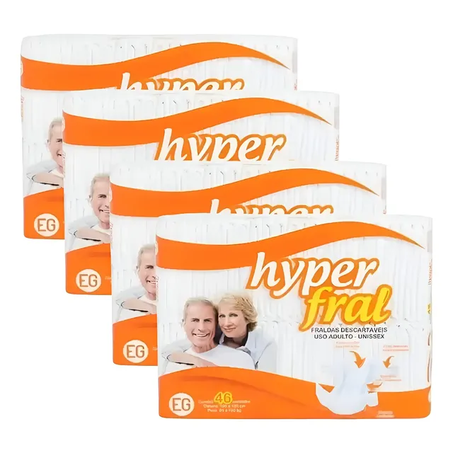 Kit Fralda Geriatrica Hyperfral 4 Pacotes