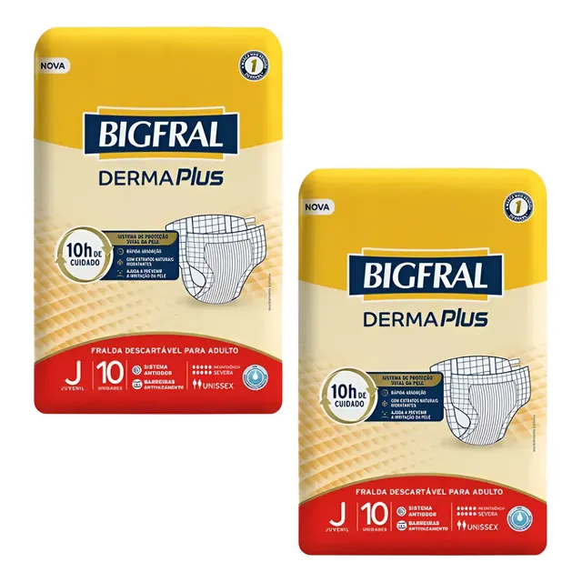 Fralda Descartável Bigfral Juvenil 20 A 33 Kg 2 Pacotes Juvenil