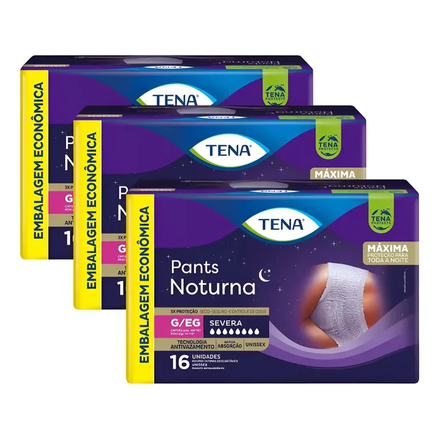 Kit Fralda Calça Geriátrica Noturna Conforto Durante A Noite
