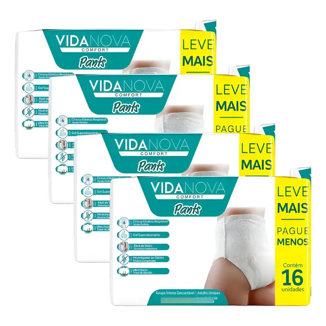 Kit Fraldas Geriatrica Calcinha Com 64 Unidades