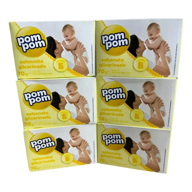 Kit Sabonete Em Barra Pom Pom Glicerinado 6 Unidades