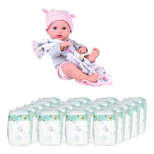 Kit Com 20 Fraldas Para Boneca Fraldinha Pequena Branca Fralda Para Boneca