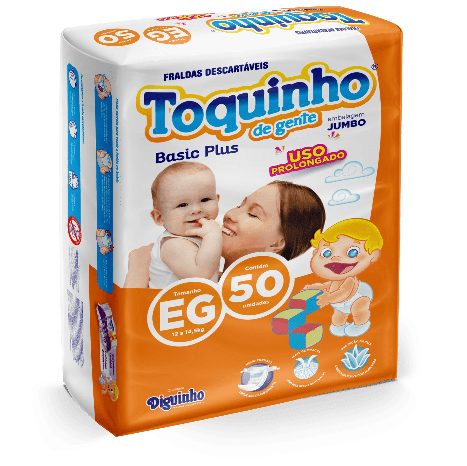 Fraldas Descartáveis Diguinho Toquinho De Gente Plus Atacado Tamanho Extra grande (XG)