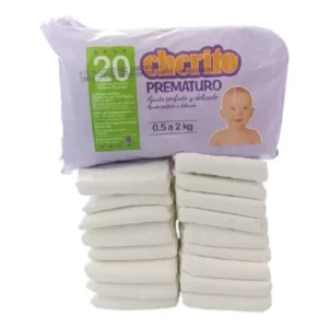 Kit Fraldas Descartável Cherito Prematuro para Bebê de 0.5 a 2kg (20unidades)