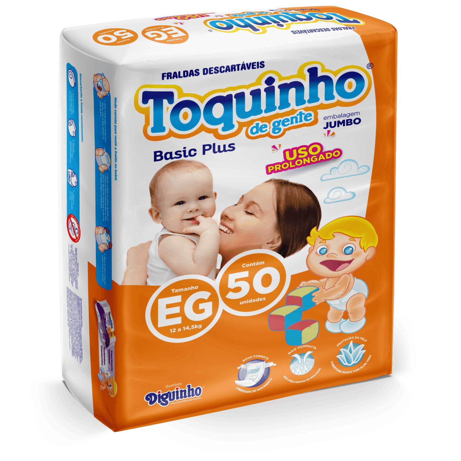 Fraldas Descartáveis Diguinho Toquinho De Gente Plus Atacado Tamanho Extra grande (XG)