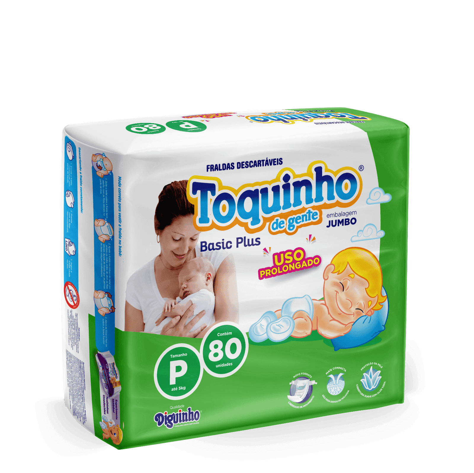 Fraldas Diguinho Toquinho de Gente Plus P – Atacado Conforto